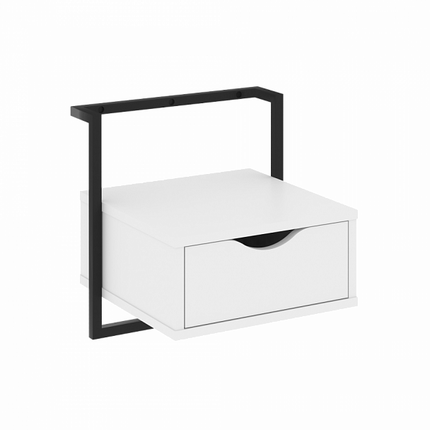 Тумба навесная "Loft" (крепление к стене) VR.L-SY1 Белый Бриллиант/Черный - Вид 1
