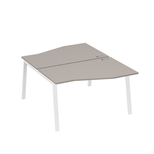 Рабочая станция столы Техно (2х140) каркас TRE A4 А4 Б3 190  БП мокко премиум / металлокаркас белый - Вид 1