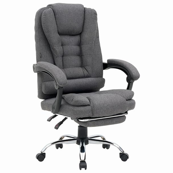 Кресло офисное CROMEX "Chill MS-005", с функцией вибромассажа, подножка, ткань, серое, 532959 - Вид 1