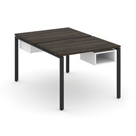 Concept Рабочая станция 2 сторонняя с подвесными тумбами на 2 места CN.DRS-101 Дуб Мали/Белый Бриллиант/Металл Черный 980*1480*750 - Фото предпросмотра