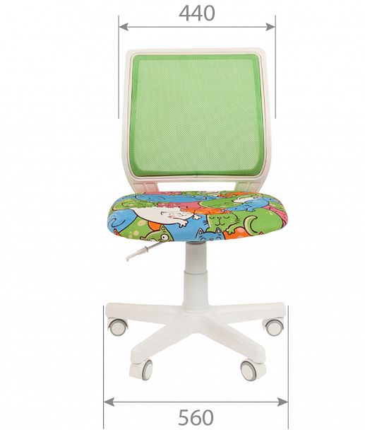 Кресло CHAIRMAN KIDS 112, пластик белый, велюр/сетка, принт CAT - Вид 4