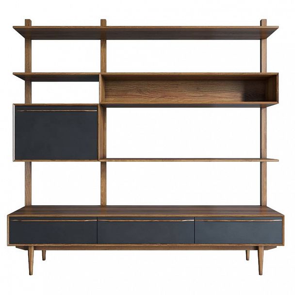 Стеллаж с ящиками "Bruni Black" BR-20 - Вид 1