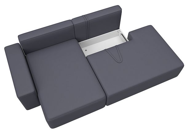 Диван угловой Лига-079 угол левый Экокожа серый - Вид 7