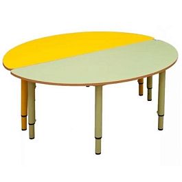 Стол детский круглый из 2 половинок на регулируемых ножках СТ-015, гр.0-3 - Фото предпросмотра