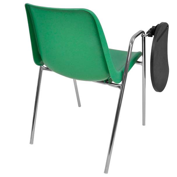 Стул Vicenza (4 ножки с подлокотниками + столик TLT), каркас хром, зеленый, РП+ИК - Вид 3