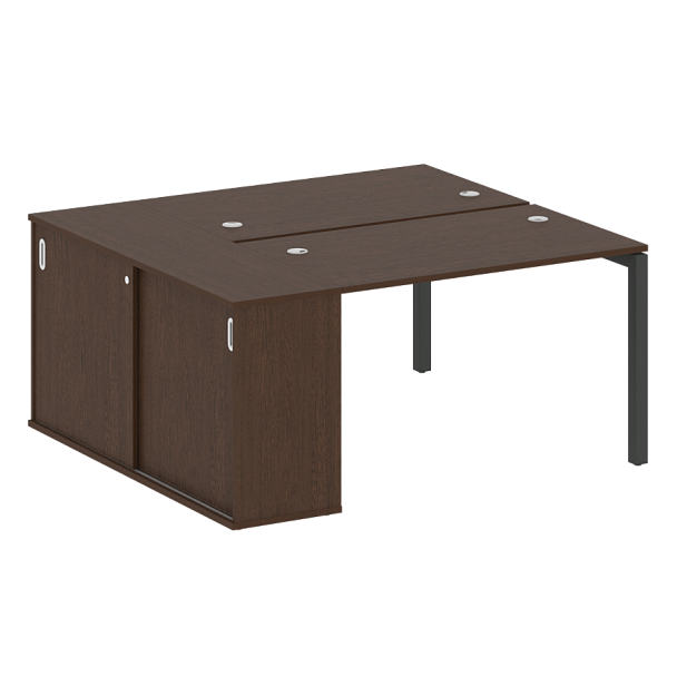 Metal System Quattro Р. ст. с шкафом-купе на П-образном м/к 50БП.РС-СШК-1.2 Т Венге/Антрацит металл 1610*1475*750 - Вид 1