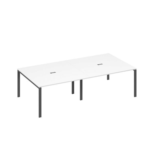 Стол переговорный 280x144 на каркасе UNO A4 А4 Б1 135-2 БП белый премиум / металлокаркас антрацит - Вид 1