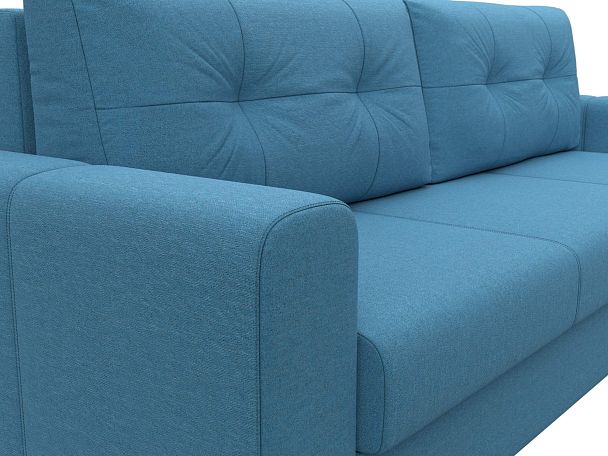 Диван прямой Лига-031 Рогожка голубой - Вид 4