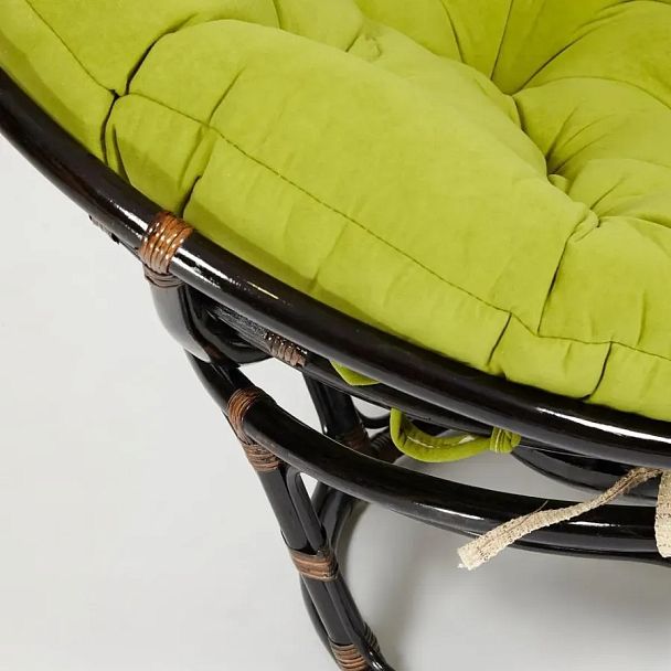 Кресло Папасан/Papasan (23/01 W) /с подушкой и ремешками/Antique brown (античный черно-коричневый) - Вид 3