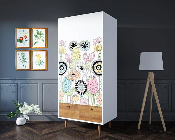 Шкаф двухстворчатый Berber принт 3 арт BB16/Print_03 - Вид 2