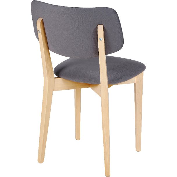 Комплект деревянных стульев с мягким сиденьем Мэти Натуральный/Серый велюр, 4 шт. - Вид 4