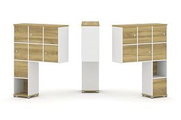 Concept Надставка высокая CN.DNV-002 Дуб Винченцо/Белый Бриллиант/Металл Белый 1099*350*1486 - Фото предпросмотра