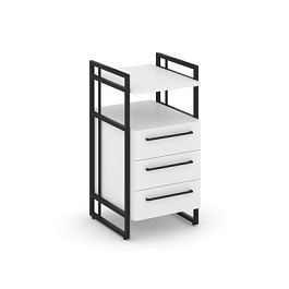 Rift Direct Тумба приставная RF.TPRR-001 Белый Бриллиант/Металл Черный 424*500*821 - Фото предпросмотра