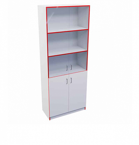 Стеллаж полуоткрытый А-310 ТР со стеклом ЛДСП - Вид 1