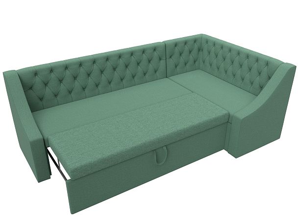 Диван кухонный угловой Мерлин правый угол Рогожка зеленый - Вид 6