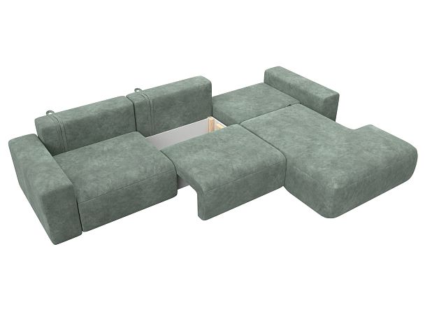 Диван угловой Лига-036 НПБ Классик Лонг правый угол Велюр зеленый - Вид 8