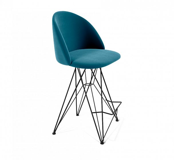 Стул полубарный Sheffilton SHT-ST35/S66-1 тихий океан/черный муар - Вид 2