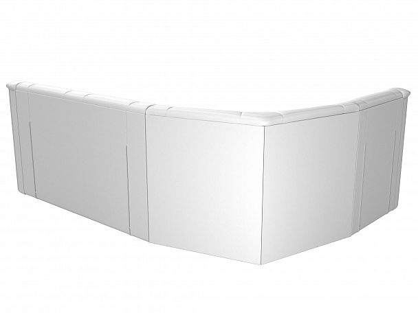 Угловой диван Карелия левый угол (полностью экокожа белая) - Вид 7