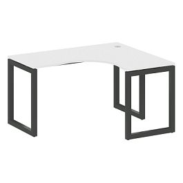 Metal System Quattro Стол криволинейный правый на О-образном м/к 50БО.СА-3 (R) Белый/Антрацит металл 1400*1200*750 - Фото предпросмотра
