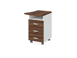 БЕРЛИН / BERLIN Тумба приставная правая 570х600х740 Орех Вармия/Белый - Фото предпросмотра