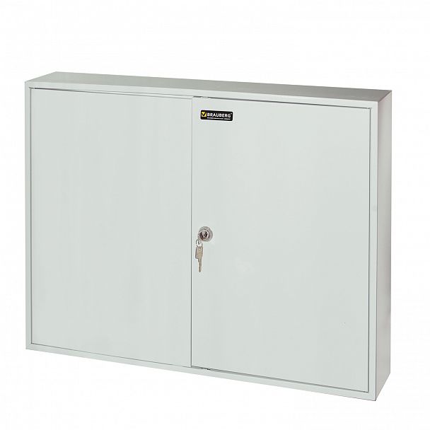 Шкафчик (Ключница) на 300 ключей BRAUBERG, 730х550х140 мм, с замком, +300 брелоков, серый, 290341 - Вид 2