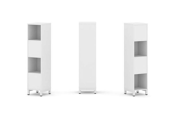 Стайл Проджект Набор стеллажа 2-х сторон., 4 яр. SN.NSD-411 Белый/Металл Белый 387*400*1615 - Вид 1