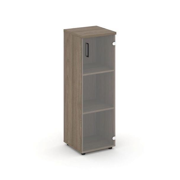 Стайл Проджект Шкаф средний узкий SN.STU-205(R) Вяз Благородный/Прозрачный/Черный Ручки 400*400*1203 - Вид 1