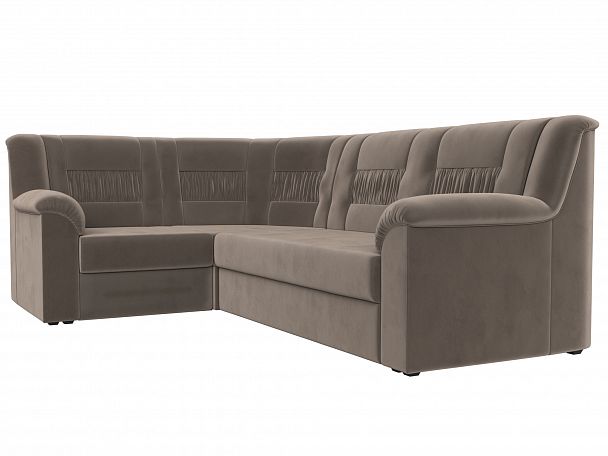 Угловой диван Карелия левый угол (полностью велюр коричневый) - Вид 3
