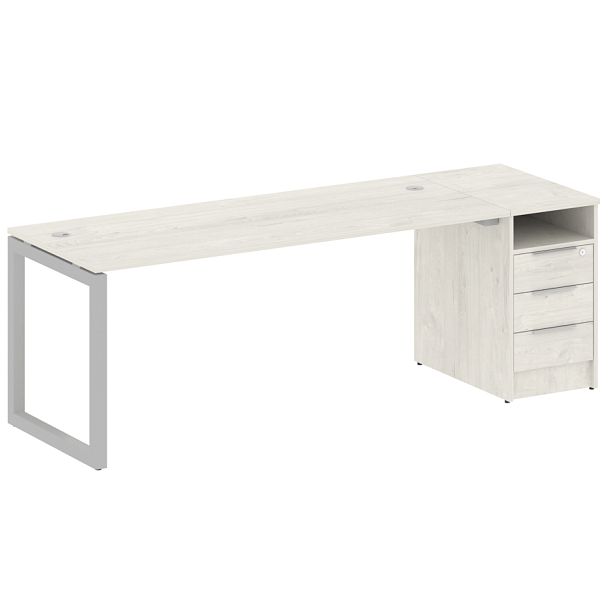 Metal System Quattro Р. ст. с тумбой на О-образном м/к 50БО.РС-СТП-1.5 Дуб наварра/Серый металл 2212*720*750 - Вид 1