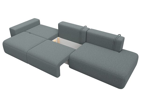 Диван прямой Лига-036 НПБ Модерн Лонг подлокотник слева Рогожка серый - Вид 8