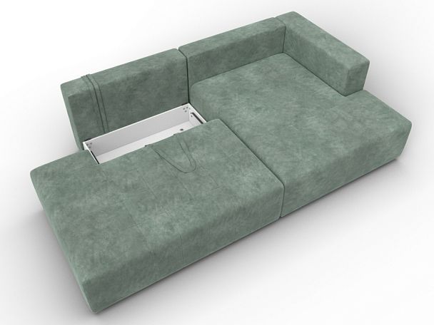 Диван угловой Лига-103 НПБ угол правый Велюр зеленый - Вид 7