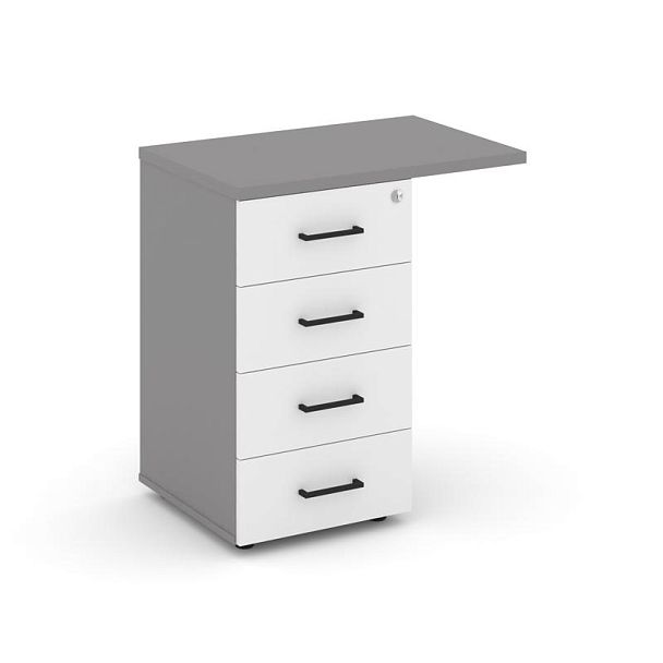 Стайл Проджект Тумба приставная SN.TPP-002 Серый Пепел/Белый/Черный Ручки 416/700*460*750 - Вид 1