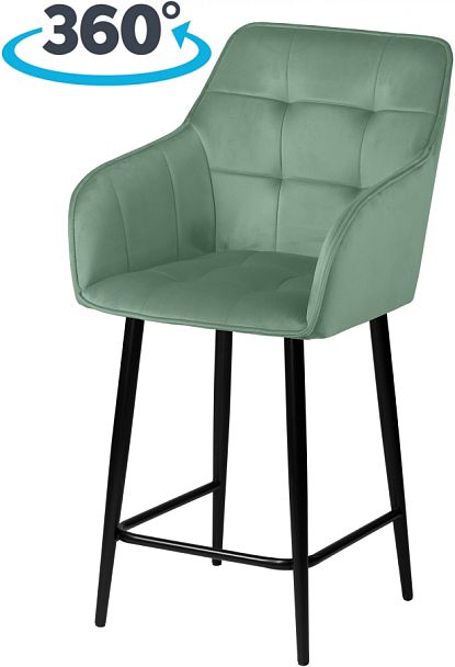 Комплект полубарных поворотных кресел Мони К, Confetti aquamarine/черный, 4 шт. - Вид 1