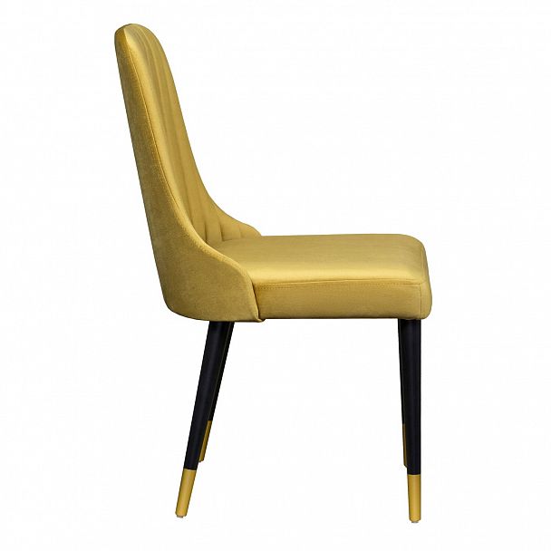 Стул Kongsberg, золотой велюр, ножки черные с золотом - Вид 4
