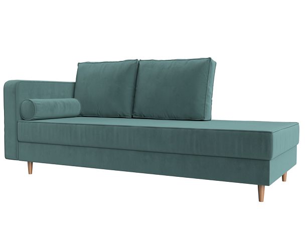 Кушетка Прайм левый (полностью Велюр бирюзовый) - Вид 1