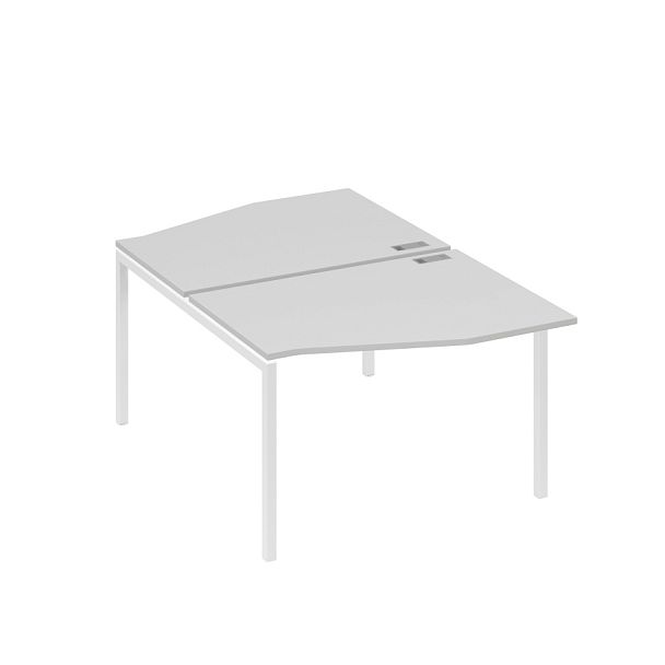 Рабочая станция металлокаркас DUE столы Техно (2х120) A4 А4 Б2 189 БП серый / металлокаркас белый - Вид 1