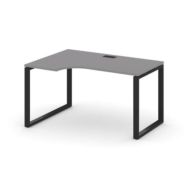 Стайл Проджект Стол рабочий эргономичный SN-6O.SPA-011(L) Серый Пепел/Металл Черный 1380*700/980*750 - Вид 1