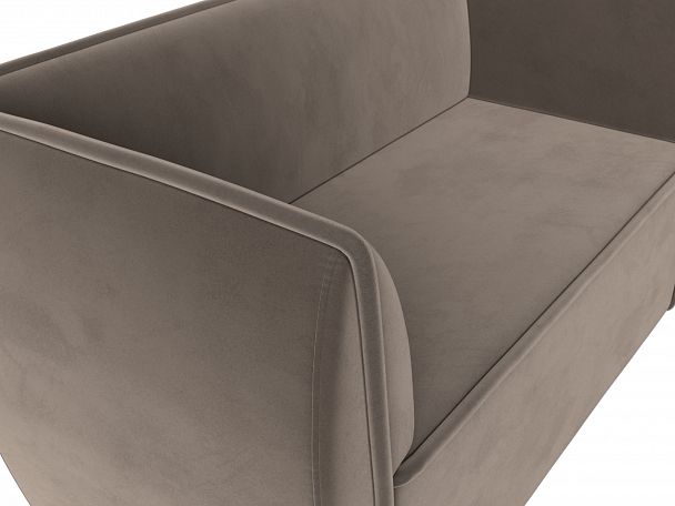 Прямой диван Бергамо 2-х местный (полностью велюр коричневый) - Вид 4