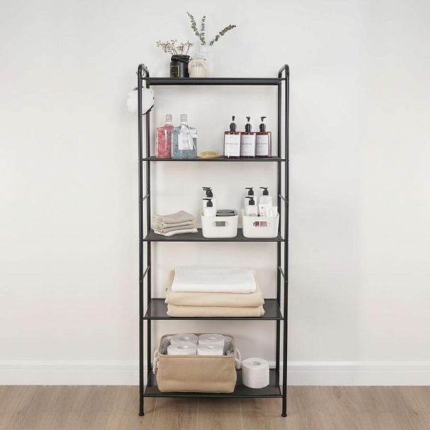 Стеллаж на металлокаркасе "Валенсия-25", 655х300х1555 мм, 5 полок, черный, СТВ25 Ч - Вид 5