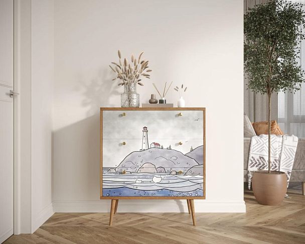 Комод Berber три ящика арт BB40/Print_51 - Вид 5