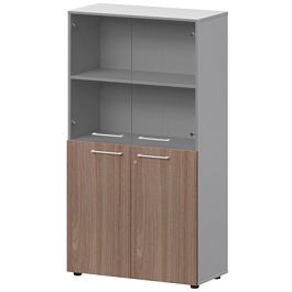 Шкаф высокий комб. СМШ48.28F.28S(Б) Темный шимо/Белый 792x362x1595 Кортез - Фото предпросмотра