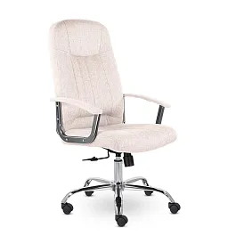 Кресло офисное "Бостон", CH-277, хром, ткань, бежевый (M-11) - Фото предпросмотра