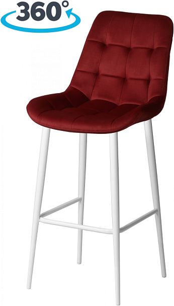 Комплект барных поворотных стульев Эйден, Confetti bordo/белый, 2 шт. - Вид 1