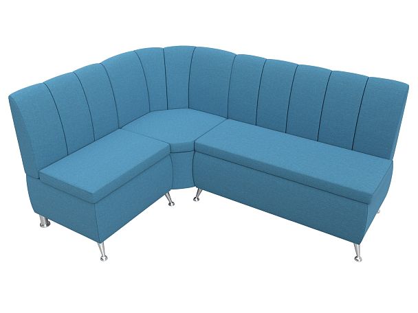 Диван кухонный угловой Кантри левый угол Рогожка голубой - Вид 5