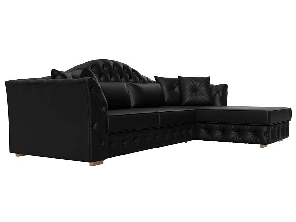 Диван угловой Артис правый угол Экокожа черный - Вид 3