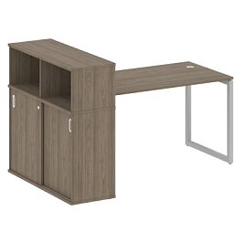 Metal System Quattro Стол письменный с шкафом-купе на О-образном м/к 40БО.РС-СШК-3.3 Т Вяз/Серый металл 1810*1120*1098 - Фото предпросмотра