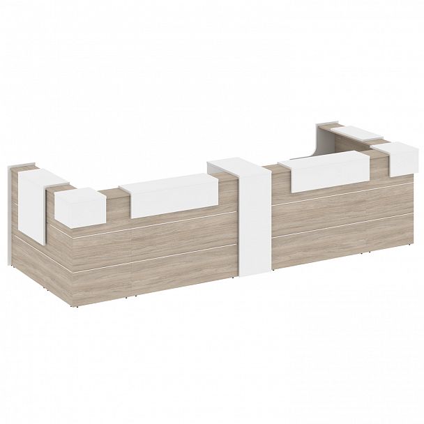 Ресепшн П-образный "Onix" O.R-K-37 дуб аттик/белый - Вид 2