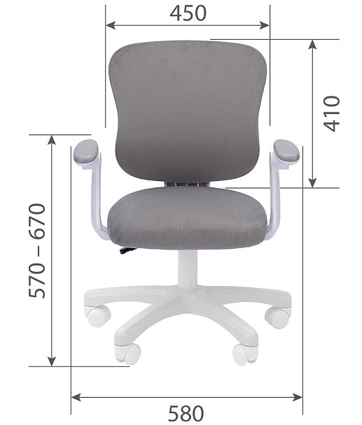 Кресло CHAIRMAN KIDS CH106, ткань/сетка, голубой - Вид 6