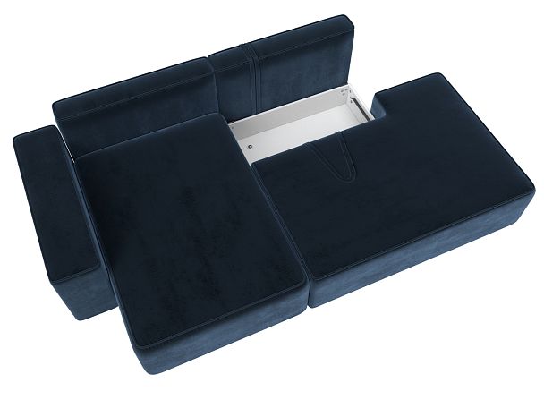 Диван угловой Лига-079 угол левый Велюр синий - Вид 7