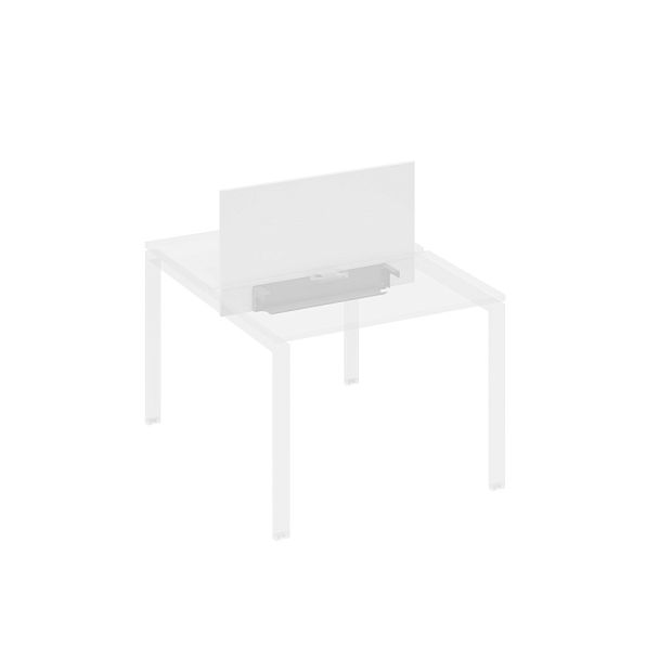 Экран настольный фронтальный для стола 100 с двумя кабель-каналами A4 А4 Б 845 БП белый премиум / металлокаркас серый - Вид 1